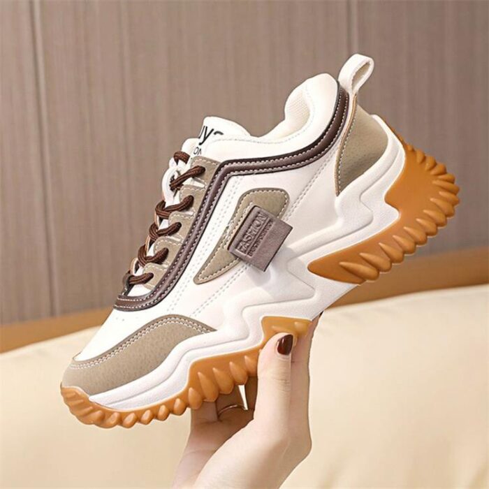 Women Fashion Solid Color Platform Casual Sneakers