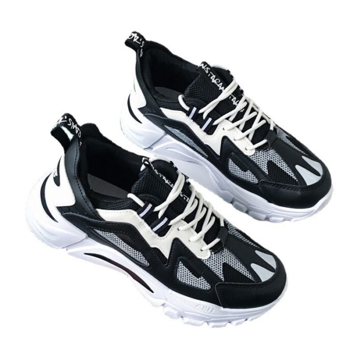 Men Mesh Cloth Breathable Lightweight Rubber Platform Shoes Sneakers